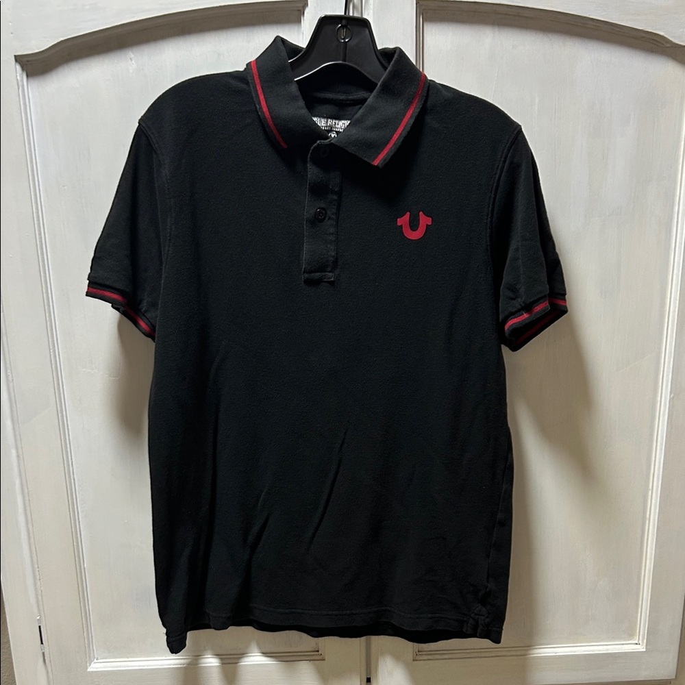 True Religion Black Polo with Red Accents